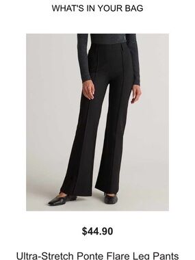 Quince Black Ponte Flare-Leg Pants